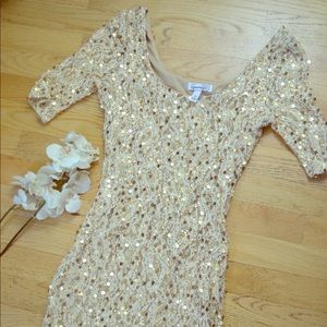 Gold Sequin Mini Dress 💫